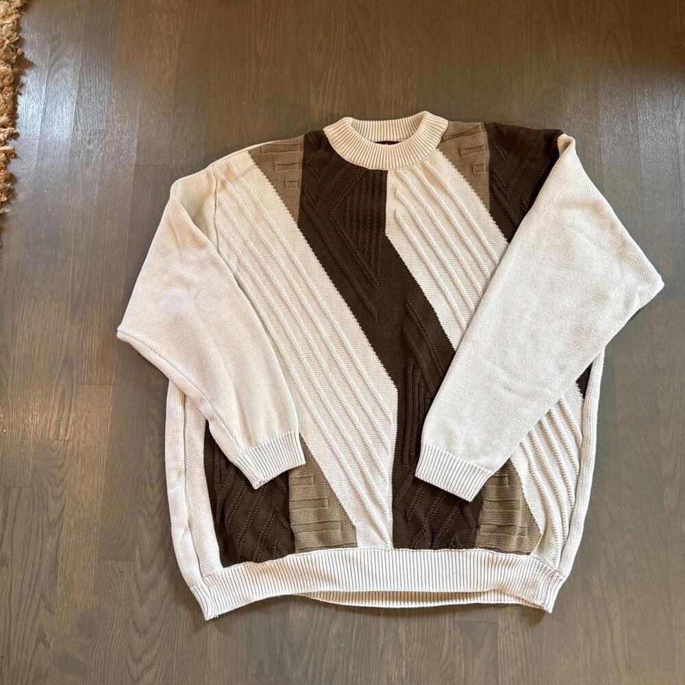 Bergati Vintage Men's 2X Geometric‎ Design Pullover Sweater